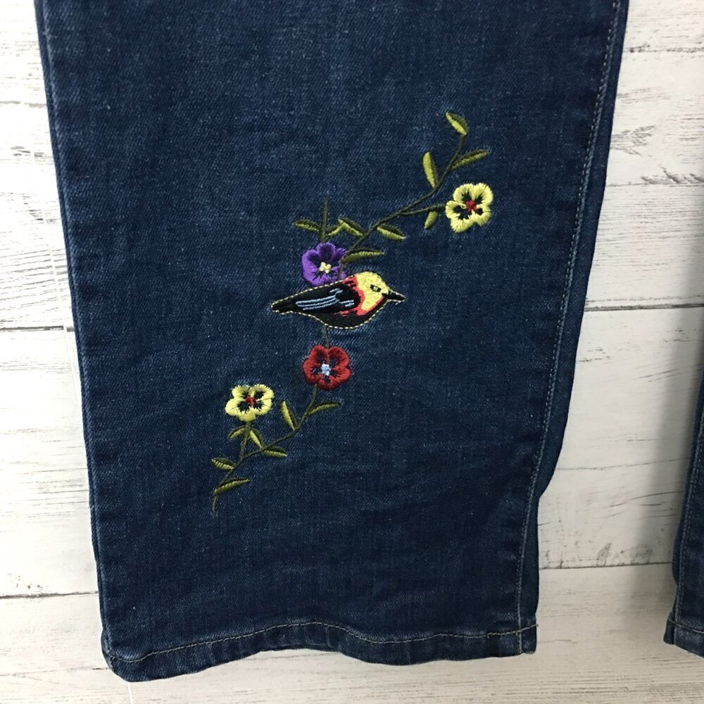 Vintage Todd Oldham TO2 Women's Jeans Wide Leg Embroidered Hippie size 28x33 - Picture 3 of 10